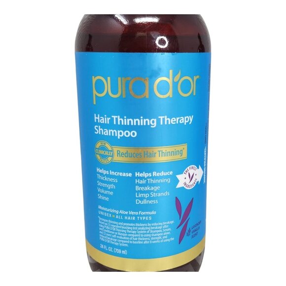 PURA D'OR Dor Hair Thinning Therapy Shampoo & Conditioner LAVENDER VANILLA 24 oz - Picture 3 of 10